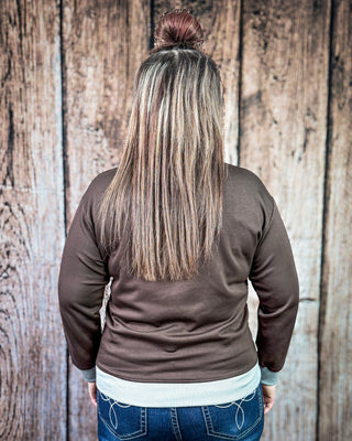 Home on the Range Pullover in Dark Brown