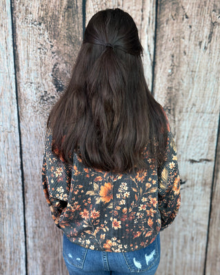 Amber Blossom Ribbed Sweater Top by Sterling Kreek