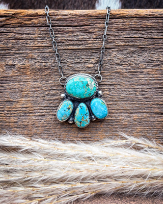 ONE OF A KIND: Sonoran Gold Turquoise Naja Cluster Necklace by Vicky Hicks
