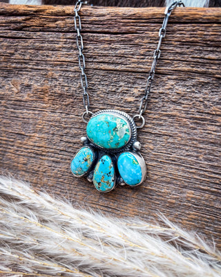 ONE OF A KIND: Sonoran Gold Turquoise Naja Cluster Necklace by Vicky Hicks