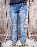 Cactus Bloom Bling Bootcut Jeans