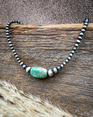 Stone Horizon Turquoise & Sterling Silver Pearl Necklace