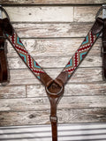 Chocolate and Tan Beaded Breastcollar