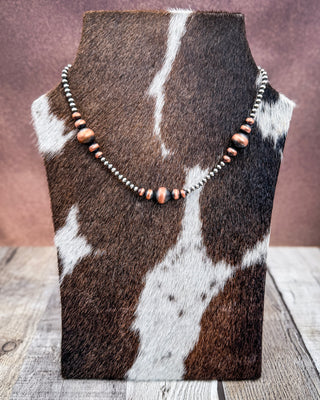 Sundown Balance Sterling Silver & Graduated Copper Pearl Necklace