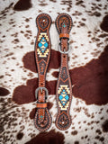 Turquoise Cross Aztec Spur Straps