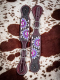 Royal King Purple and Blue Sunflower Spur Straps