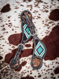 Turquoise Cross Turquoise Beaded Ladies' Spur Straps