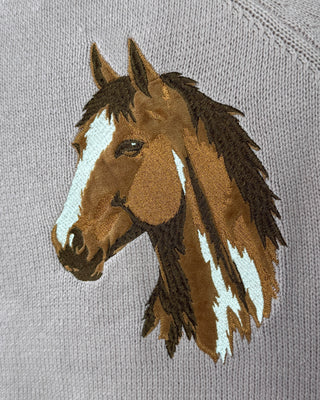 Field & Stable Horse Quarter Zip Pullover in Mauve