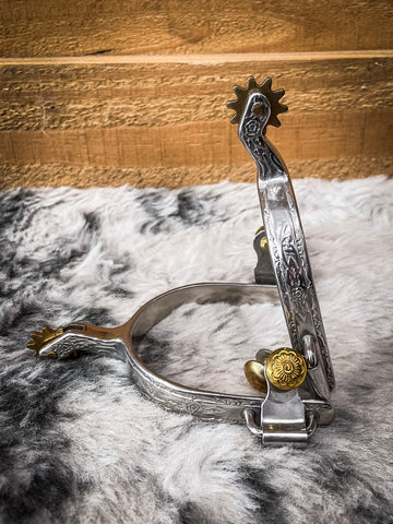 Ladies' Roping Spur with Engraved Band