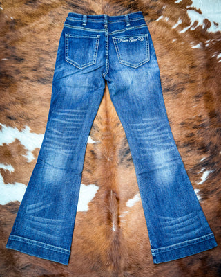 Never Give Up Trouser Jeans in Dark Wash by Cowgirl Tuff
