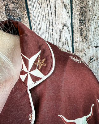 Western Nights Luxe PJ Set in Desert Rose