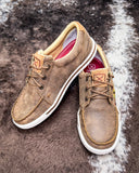 The Goldenroot Twisted X Kicks displayed on cowhide.