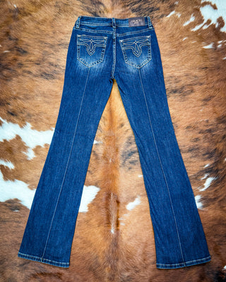 Saddle Stitch Bootcut Jeans by Grace in LA