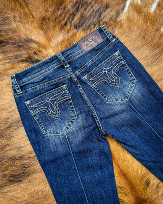 Saddle Stitch Bootcut Jeans by Grace in LA