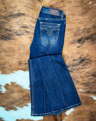Saddle Stitch Bootcut Jeans by Grace in LA