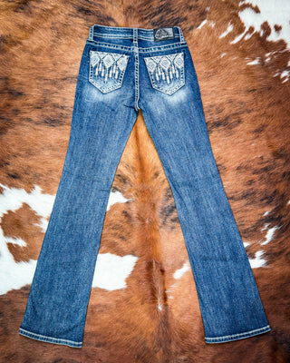 Aztec Spark Bootcut Jeans by Grace in LA
