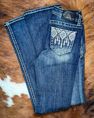 Aztec Spark Bootcut Jeans by Grace in LA