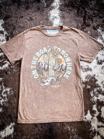 On The Road To Nowhere Graphic Tee - Mocha
