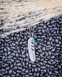 Tamia Genuine Turquoise Feather Necklace