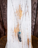 Tamia Genuine Turquoise Feather Necklace