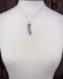 Tamia Genuine Turquoise Feather Necklace