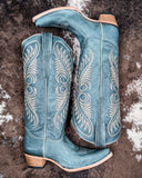The Mesa Thunder Circle G Boots displayed on cowhide.