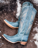 The Mesa Thunder Circle G Boots displayed on cowhide.