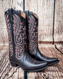 Side view of the Ironclad Rodeo Circle G Boots in a wood backdrop.