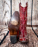 Front and bottom view of the Ironclad Rodeo Corral Boots in a wood backdrop.