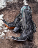 The Blackridge Stampede Corral Boots displayed on cowhdide.