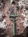 Flat Braid Halter with 8ft Lead- Green