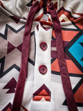 "Jimmy" Hooey Maroon Hoodie with Aztec Pattern