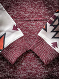"Jimmy" Hooey Maroon Hoodie with Aztec Pattern