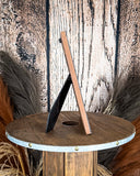 Side view of the Myra Bag - Classic Country Photo Frame on a wood background.