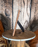 Side view of the Myra Bag - Mesa Plateau Photo FramePhoto Frame on a wood background.