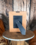 Back view of the Myra Bag - Devonnies Sunflowers Photo Frame on a wood background.