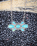 The Bullseye Fashion Necklace displayed on pebble and wheat background.