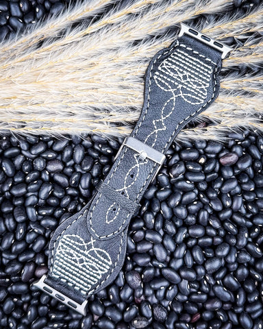 Apple Watch Band - Heritage Stitch in Black
