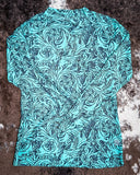 Tooled in Turquoise Mesh Top