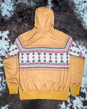 Back view of the Ladies Legendary Hooey Hoodie in Tan with Thunderbird Accents on cowhide.