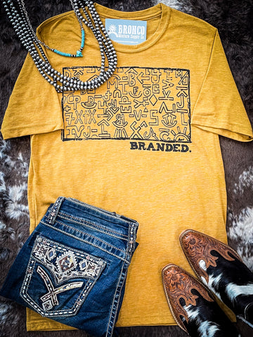 Branded Farm & Ranch Tee - Antique Gold