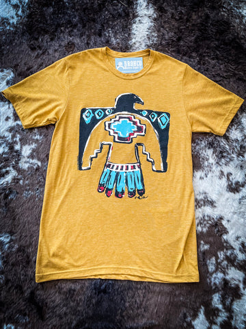 Aztec Thunderbird Tee - Antique Gold