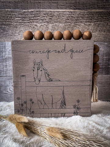 Horse Box Sign- Courage and Grace