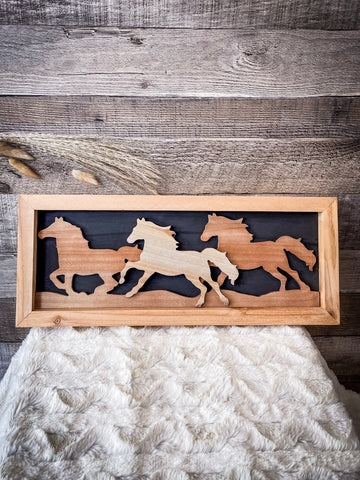 Running Horse Wall Art- Dark Background