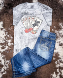 Cowboy Playing Cards Graphic Tee - Smoke