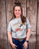 Cowboy Playing Cards Graphic Tee - Smoke