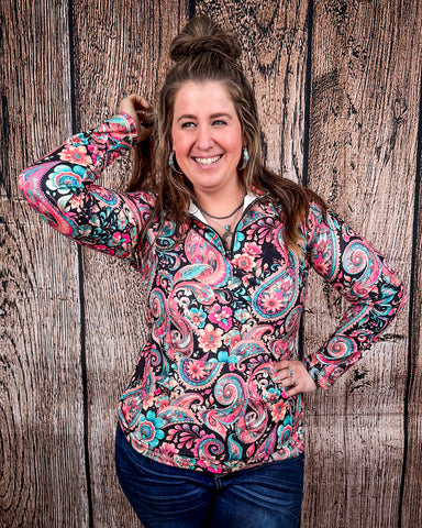 Midnight Bloom Fitted Pullover