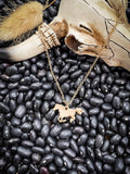 Ginger Horse Pendant Necklace - White