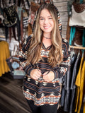 Open Plains Aztec Print Sweater Hoodie