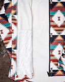Inside of the Southern Roots Soft Shell Jacket to show the fabric and white color.